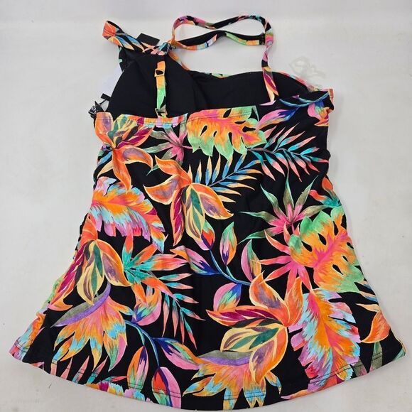 LA BLANCA One Shoulder Keyhole Tankini Swimsuit Top Women's 6 Tummy Control NWT - Picture 7 of 12